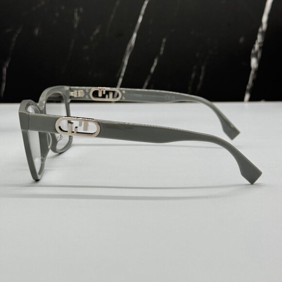 NEW FE50025I 020 FENDI EYEGLASSES SHINY GREY UNISEX EYEWEAR FENDI - Picture 6 of 10